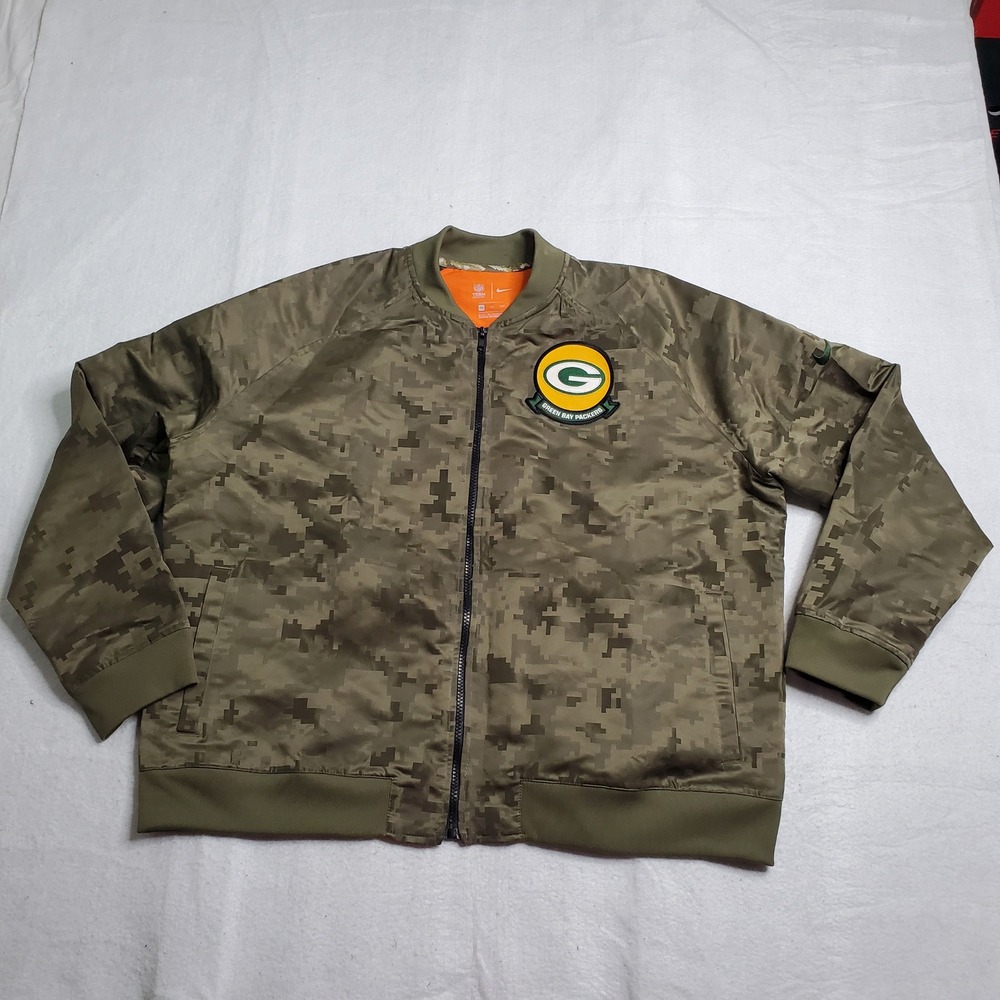 Nike Mens Bomber Jacket Green Salute to Service Digital Camo XXL AT7871-222